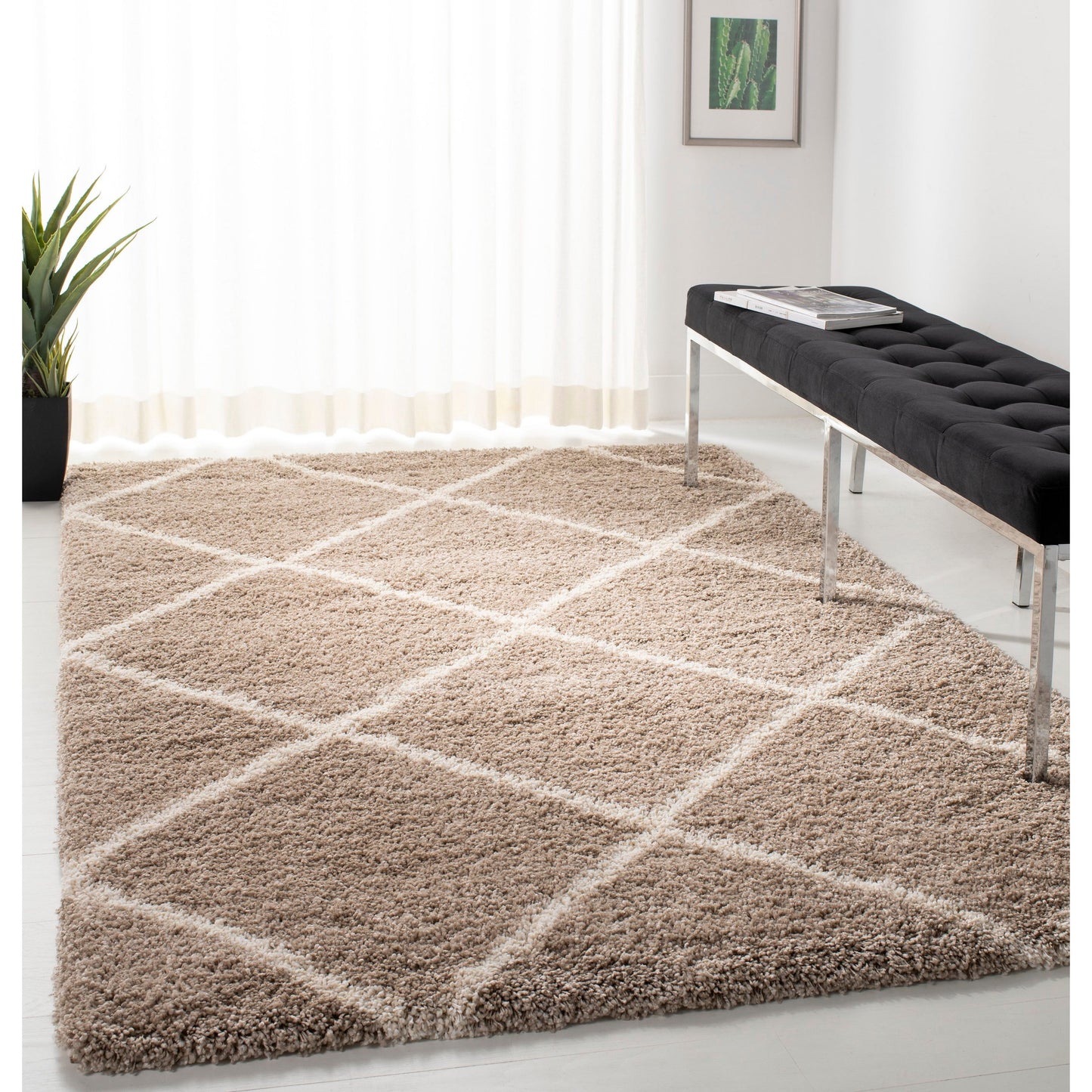 Hudson Shag Estella Diamond Trellis Rug (Red)