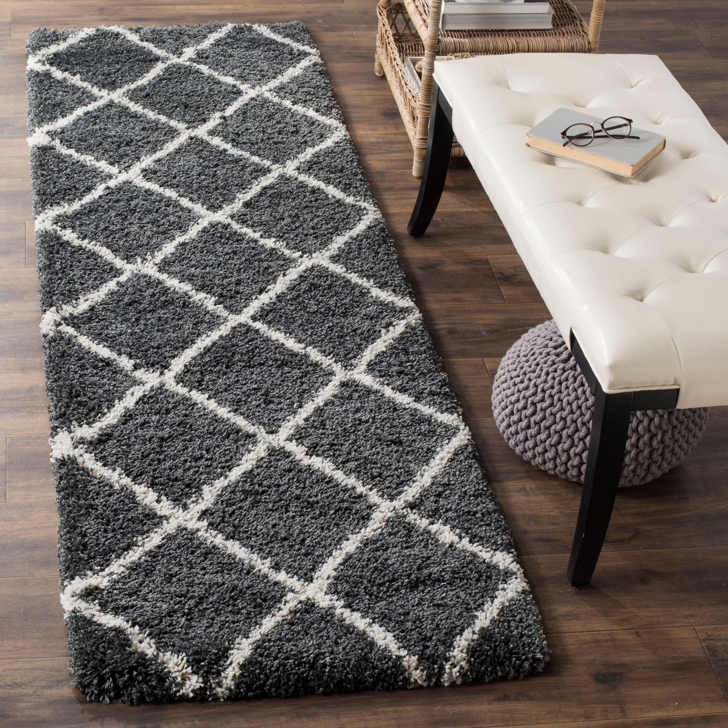 Hudson Shag Estella Diamond Trellis Rug (Red)