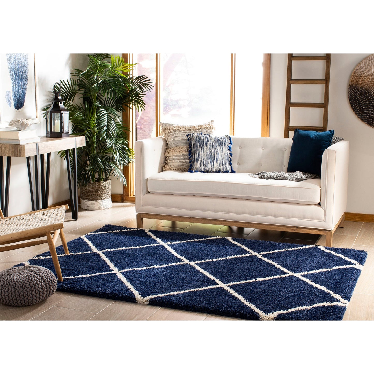 Hudson Shag Estella Diamond Trellis Rug (Red)